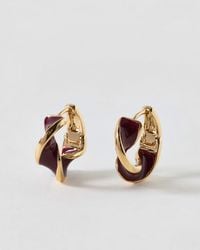 Oliver Bonas - Janine Enamel Twist Hoop Earrings - Lyst