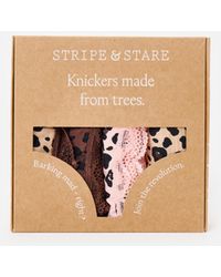 Stripe & Stare - Peach Latte Leopard Knickers Pack Of Four - Lyst