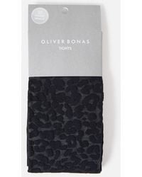 Oliver Bonas - 20 Denier Leopard Print Tights, Size S/m - Lyst