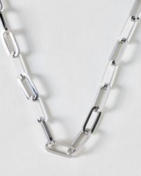 Oliver Bonas - Austen Tone Waterproof Paperclip Chain Necklace - Lyst
