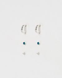 Oliver Bonas - Nancy Opalite Molten Hoop & Stud Earring Set - Lyst