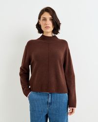 Oliver Bonas - Chocolate Funnel Neck Knitted Jumper, Size 10 - Lyst
