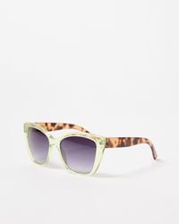 Oliver Bonas - & Faux Tortoiseshell Square Cat Eye Sunglasses - Lyst