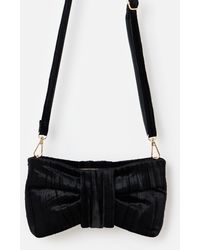 Oliver Bonas - Tina Crushed Velvet Bow Clutch Bag - Lyst