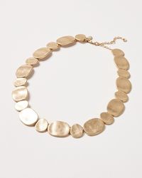 Oliver Bonas - Lud Pebble Link Tone Collar Necklace - Lyst