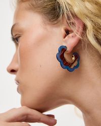 Oliver Bonas - Georgina & Brown Resin Curve Edge Hoop Earrings - Lyst