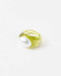Oliver Bonas - Salma Faux Pearl Statement Ring, Size Small/medium - Lyst