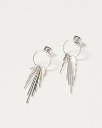 Oliver Bonas - Aida Fine Circle & Bar Fan Tone Drop Earrings - Lyst