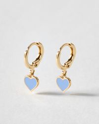Oliver Bonas - Ottilie Heart Gold Tone Huggie Earrings - Lyst