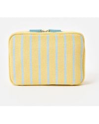 Oliver Bonas - & Blue Striped Waffle Fold Out Wash Bag - Lyst