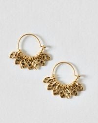 Oliver Bonas - Mae Tone Cluster Charm Hoop Earrings - Lyst