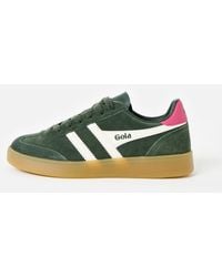 Gola - Viper Dark Khaki & White Trainers, Size 5 - Lyst