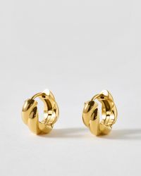 Oliver Bonas - Alba Tone Waterproof Twist Textured Hoop Earrings - Lyst