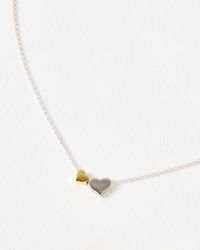 Oliver Bonas - Callie Heart Charm Silver & Pendant Necklace - Lyst