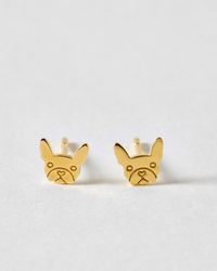 Oliver Bonas - Lennie Bulldog Stud Earrings - Lyst