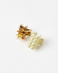 Oliver Bonas - Posie Checked Claw Clips Set Of Two - Lyst