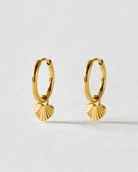 Oliver Bonas - Melony Tone Waterproof Etched Heart Hoop Earrings - Lyst
