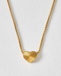 Oliver Bonas - Finley Tone Waterproof Etched Heart Reversible Pendant Necklace - Lyst