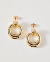 Oliver Bonas - Patsy Tone Circular Stud Earrings - Lyst