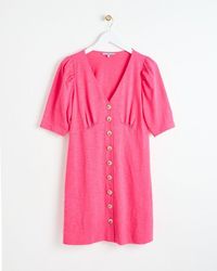 Oliver Bonas - Button Through Jersey Mini Dress - Lyst