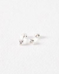 Oliver Bonas - Corena Engraved Stud Earrings - Lyst