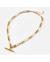 Oliver Bonas - Toni T-bar Pendant Tone Waterproof Chunky Chain Necklace - Lyst