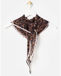 Oliver Bonas - Brown Leopard Print Diamond Scarf - Lyst