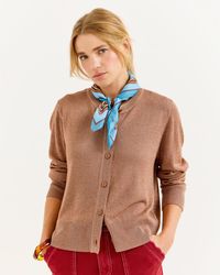 Oliver Bonas - Mocha Sparkle Crew Neck Cardigan, Size 10 - Lyst