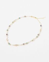 Oliver Bonas - Tricia Gemstone & Freshwater Pearl Gold Plated Collar Necklace - Lyst