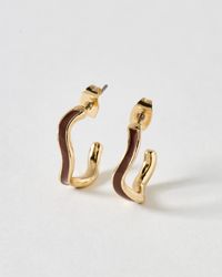 Oliver Bonas - Roxie Enamel Hoop Earrings - Lyst