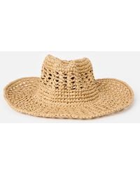 Oliver Bonas - Brown Open Weave Straw Cowboy Hat - Lyst