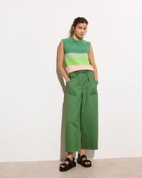 Oliver Bonas - Tie Waist Cropped Wide Leg Trousers, Size 6 - Lyst
