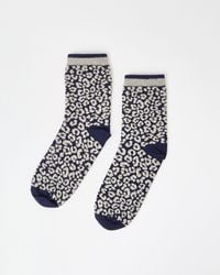 Oliver Bonas - & Gold Leopard Print Ankle Socks - Lyst