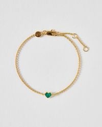 Oliver Bonas - Auden Onyx Inlay Heart Charm Chain Bracelet - Lyst