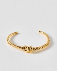 Oliver Bonas - Jolie Tone Waterproof Twisted Knot Detail Cuff Bangle - Lyst