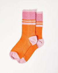 Oliver Bonas - & Pink Striped Sporty Ankle Socks - Lyst