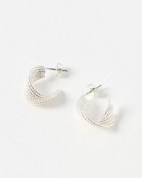 Oliver Bonas - Leia Twisted Tone Hoop Earrings - Lyst