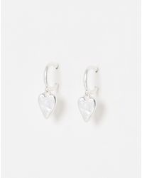 Oliver Bonas - Viola Tone Heart Drop Earrings - Lyst