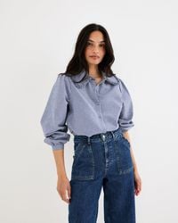 Oliver Bonas - & White Striped Collar Cotton Shirt, Size 10 - Lyst