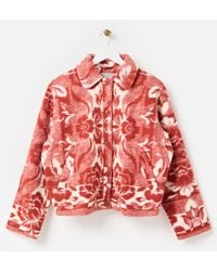 Oliver Bonas - Rust & Cream Floral Wool Blend Jacket, Size 6 - Lyst