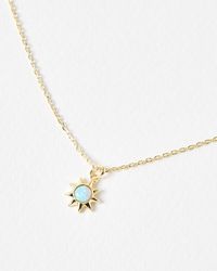 Oliver Bonas - Cyra Sun Opalite Charm Pendant Necklace - Lyst