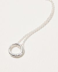 Oliver Bonas - Sasha Textured Round Ring Pendant Necklace - Lyst