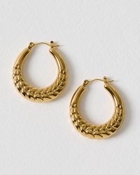Oliver Bonas - Roxy Tone Waterproof Textured Hoop Earrings - Lyst