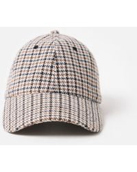 Oliver Bonas - Grey & Houndstooth Cap Hat With Cherry Motif - Lyst