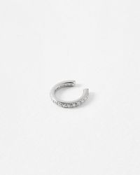 Oliver Bonas - Clear Gem Inlay Sterling Ear Cuff - Lyst