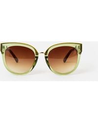 Oliver Bonas - Crystal & Faux Tortoiseshell Cat Eye Sunglasses - Lyst