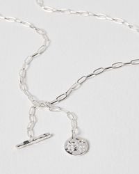 Oliver Bonas - Janus Celestial Disc & Bar Silver Pendant Necklace - Lyst