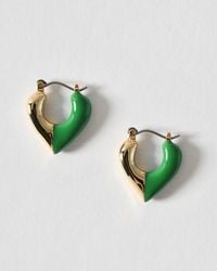 Oliver Bonas - Tate & Gold Tone Heart Hoop Earrings - Lyst