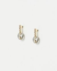 Oliver Bonas - Clara Circular Glass Stone Stud Earrings Mini - Lyst