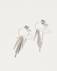 Oliver Bonas - Aida Fine Circle & Bar Fan Tone Drop Earrings - Lyst
